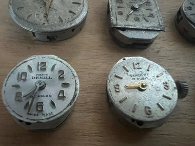 🔴 Meccanismi e quadranti orologi da polso donna vintage ricambi movimenti 10PZ