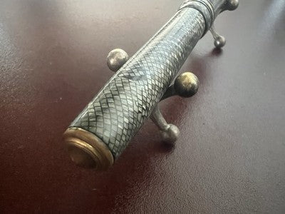 Pen Fountain Pen Celluloid Mop Mosaic Snake And Gold 14K Vintage