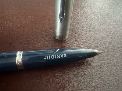 Parker 45 Pen Fountain Pen Blue Cartridge A F Pubblicitaria Vintage Pencil Case