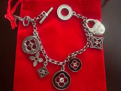 🔴 Bracciale LOVE LOVE braccialetto ciondoli charms metallo vintage