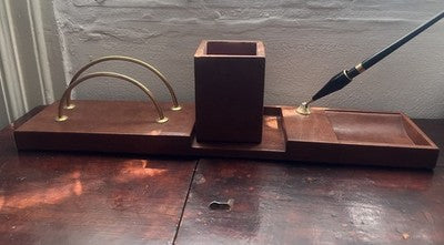 Base Stylo-Plume Stylo à Plume Sphère Set Bureau Porte-Stylo Vintage en Cuir 