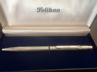 Pelikan Pens Sphere Plated Silver Guilloche Snap Marking Vintage