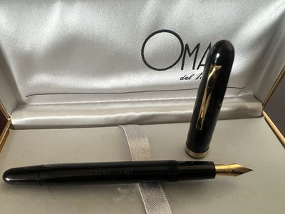 🔴 OMAS penna stilografica EXTRA collare greca a pistone pennino F nuova
