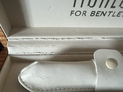 Tibaldi Boîte Box Stylo-Plume Bentley Cuir Bleu Bois Ronce Porte-Stylo A