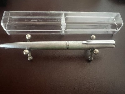 🔴 AURORA penna sfera 98 tutta metallo satinato spazzolato scrive vintage