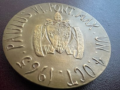 🔴 Medaglia VATICANO Papa PAOLO VI Alumna amoris 14 ottobre 65 bronzo FDC