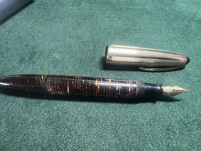 ANCHOR Füllfederhalter Zelluloid-Druckfeder Originalfeder Gold Vintage 