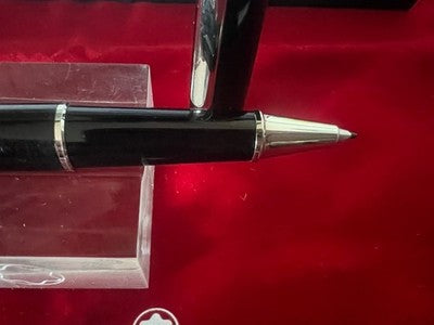 🔴 MONTBLANC penna sfera Meisterstück platinum PIX scrive con astuccio perfetta