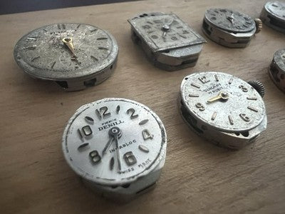 🔴 Meccanismi e quadranti orologi da polso donna vintage ricambi movimenti 10PZ