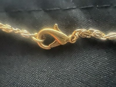🔴 Collana YVES SAINT LAURENT ciondolo logo YSL metallo dorato vintage