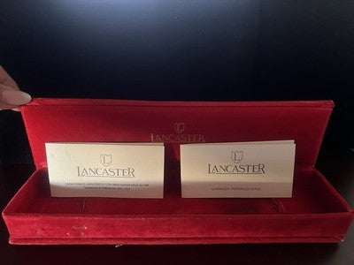 🔴 LANCASTER scatola cronografo rossa velluto con certificato istruzioni vintage