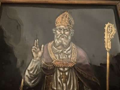 🔴 Quadro LIMOGES arte limosina smalti oro SAN NICOLA Bouasse Lebel Paris antico