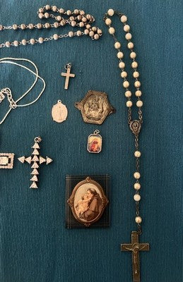 Necklaces Vintage Costume Jewelry Crosses And Rosaries Years '70/'90 N.4 