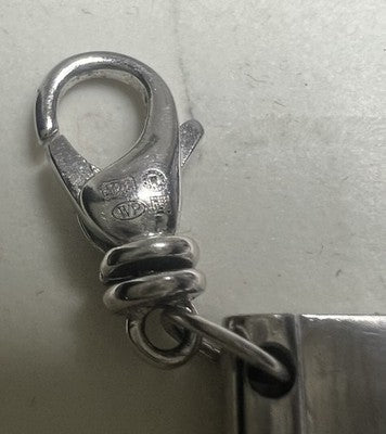 🔴 MONTBLANC 925 Silver pendant small diamond book ingot lobster clasp 