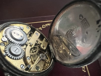 🔴 Orologio tasca ARGENTO 800 donna monachina da revisionare parti vintage