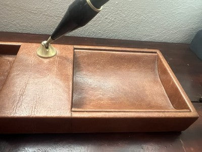 Base Stylo-Plume Stylo à Plume Sphère Set Bureau Porte-Stylo Vintage en Cuir 