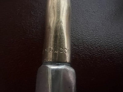 GUCCI Kugelschreiber mit quadratischer Spitze, Vintage, 925er Silber, vergoldet. 