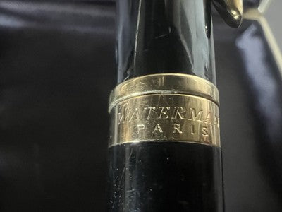 🔴 WATERMAN penna stilografica Perface lacca nera pennino M profili dorati