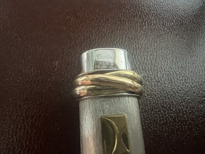 MUST DE CARTIER Stylo À Bille Vendôme Trinity Plaqué Argent Mat Vintage