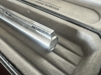 Auretta Stylo-Plume Sphère par Aurora Chrome Italienne Écrit Vintage 1970 A