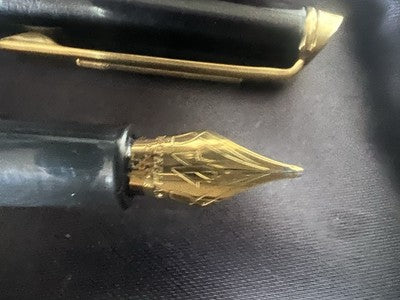 🔴 WATERMAN penna stilografica Perface lacca nera pennino M profili dorati