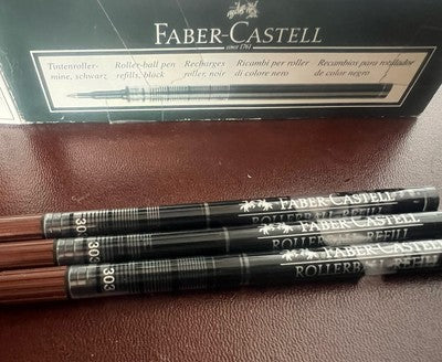 FABER CASTELL Recarga Bolígrafo Roller Ball NEGRO 303 Recarga Tinta 3 Piezas