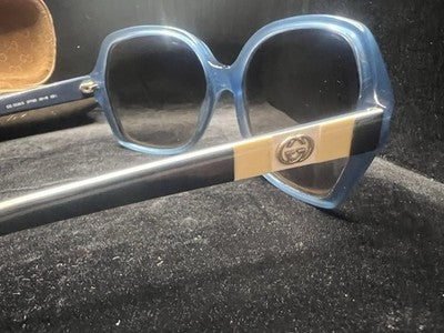 🔴 GUCCI occhiali vista donna montatura GG 3538/S blu logo GG laterale vintage