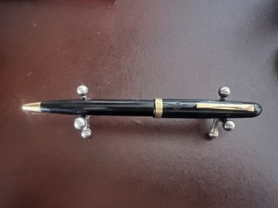 Grand-Mère Stylo-Plume à Bille Extra Noire Avec Grec Écusson Aigle Écrit Rétro