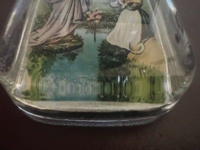 Santino Reliquaire Verre Pressé Appearing Madonna W. Maria Vintage