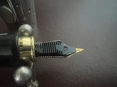 LABAN Stylo Plume Plaqué Argent Présidentiel Raye Lumière Écrit M