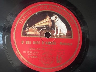 🔴 Dischi LA VOCE PADRONE 78 giri ceralacca Addio Napoli Ave Maria grammofono 2P