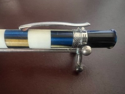 🔴 KRIEN penna a sfera fasci luce iridescente cromata rotazione scrive vintage