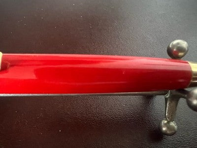 Ronson Pen Ball Lacquer Red Fuoco With Gold Marking Vintage