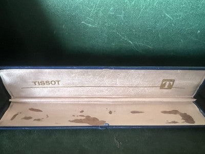 🔴 TISSOT box scatola orologio astuccio custodia cofanetto blu macchie vintage