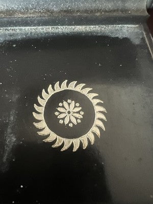 Puderdosen Vintage Metall Graviert Indien Kolonial Floralen Motiven Early '900 