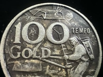 🔴 MEDAGLIA COMMEMORATIVA APOLLO MOON EARTH 100 GOLD TEMPO VINTAGE
