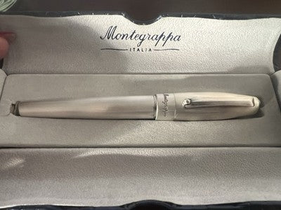 Montegrappa Fountain Pen Fortuna Silver Mule Metal Brushed Pen F