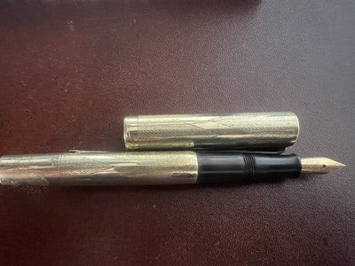 🔴 WATERMAN'S penna stilografica 52 placcata pennino ORO a leva scrive vintage