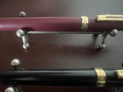 Red Sheaffer’s Rollerball Pen Set Bordeaux And Black Lacquer Vintage Case