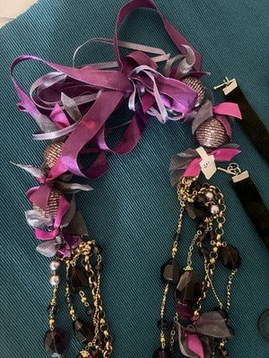 🔴 Collane vintage bigiotteria ciondoli perle velluto catene anni ’70/’90 N.1