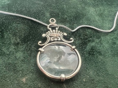 🔴 Collana Argento 925 con ciondolo lente di ingrandimento vintage