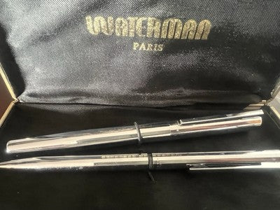 🔴 WATERMAN penna stilografica cromata Graduate e sfera set completo