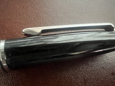 Balenciaga Stift Kugel Lack Schwarz Leisten Chrom Schreibt 