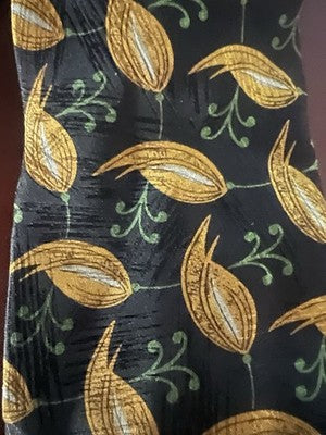 🔴 GIORGIO ARMANI cravatta uomo seta fantasia oro verde nero vintage