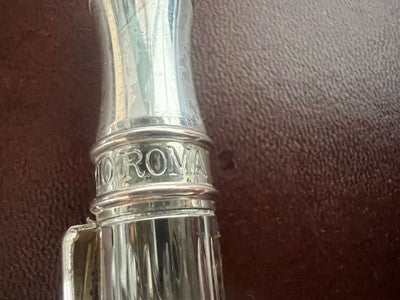 Campo Marzio Stylo-Plume Sphère Chrome Et Laque Noire Plaqué Argent Écrit