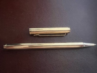 Lalex Set Stylo-Plume Sphère Or + Porte-Clé 500 Lire Avec Trousse Vintage
