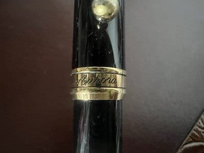 AURORA Pen 88 Mod 810 Black Resin Perfiles Laminados Escribe Caja 