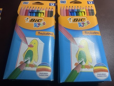 🔴 BIC KIDS Tropicolors Lotto 9 confezioni pastelli 12 pezzi cadauna sigillate