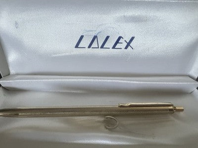 🔴 LALEX penna sfera placcata oro guilloché scatto vintage con astuccio B