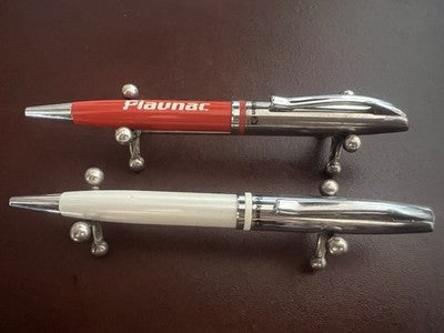 🔴 PELIKAN penne sfera lacca jazz bianca arancione pubblicitaria cromo vintage